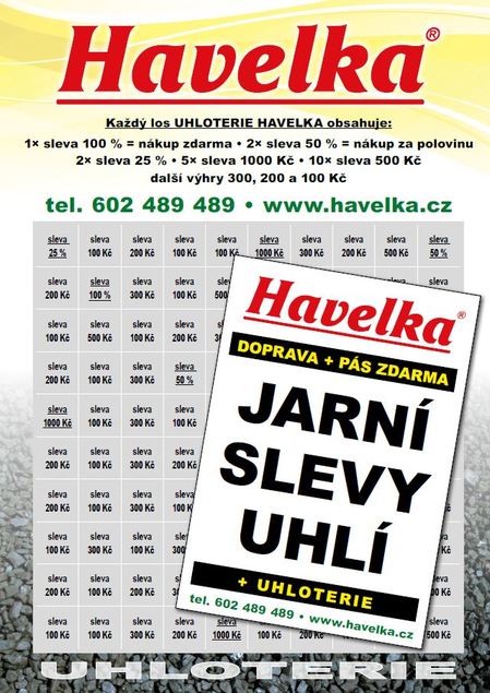 Firma HAVELKA - Jarní slevy uhlí